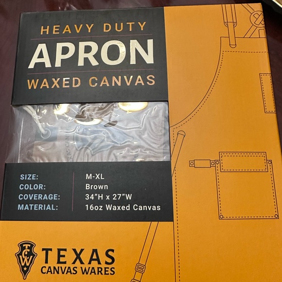 TEXAS CANVAS WARES Waxed Canvas Heavy Duty Work Apron With Pockets NIB - Picture 9 of 11